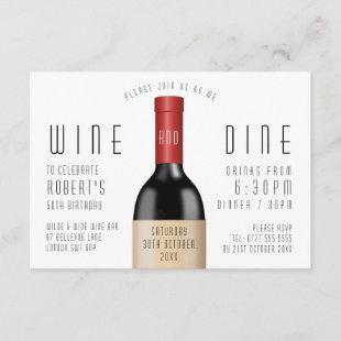 Wine and Dine Birthday Celebration Invitation