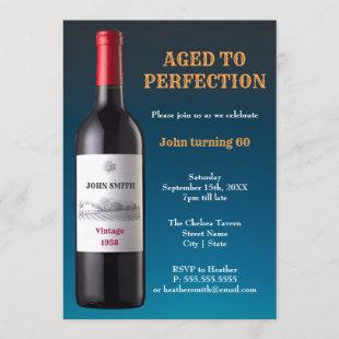 Wine Bottle Aged to Perfection | Invitation Card
