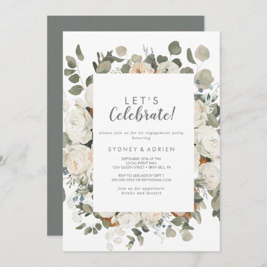 Winter Floral Let's Celebrate Party Invitation