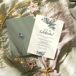 Winter Greenery | Ivory Let's Celebrate Party  Invitation