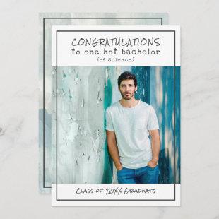 Witty Bachelor of Science Photo Graduation Party Invitation