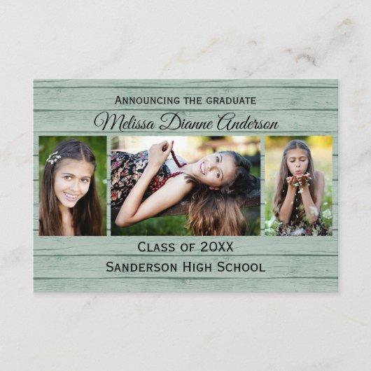 Wood Boards Background - 3x5  Graduation Party Invitation