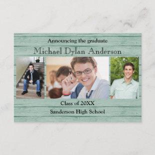 Wood Boards Background - 3x5 Graduation Party Invitation