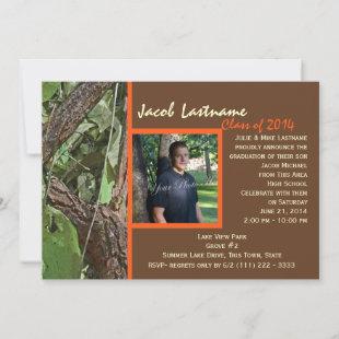 Woodland Tree Graduation Photo Invitation