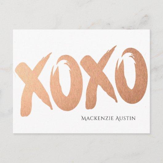 XOXO Rose Gold | Brushstroke Postponed Party Postcard