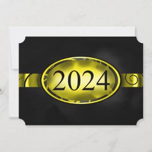 Yellow and Black Floral Button 2024 Card