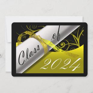 Yellow and Black Graduation Announcement