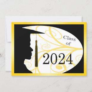 Yellow and Black Man Silhouette 2024 Card