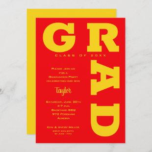 Yellow and Red Graduation Party Invitation