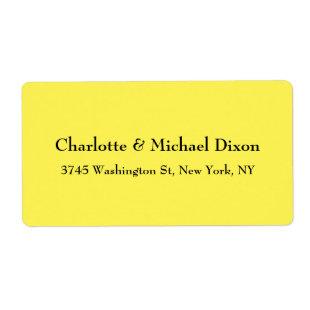 Yellow Classical Stylish Elegant Family Name Label