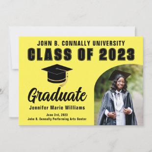 Yellow Graduate Personalized 2023 Graduation Party Announcement