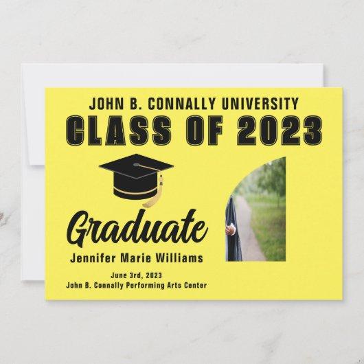 Yellow Graduate Personalized 2023 Graduation Party Announcement