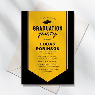 Yellow Graduate Stole Sash Graduation Party Invitation