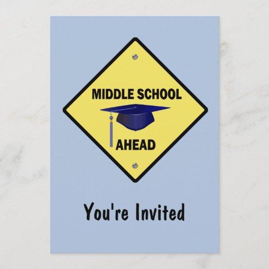Yellow Highway Sign Graduation Middle School Invitation