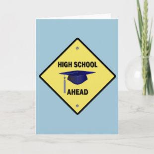 Yellow Highway Sign High School Ahead Invitation