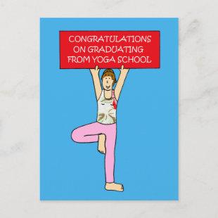 Yoga School Graduate Congratulations. Announcement Postcard