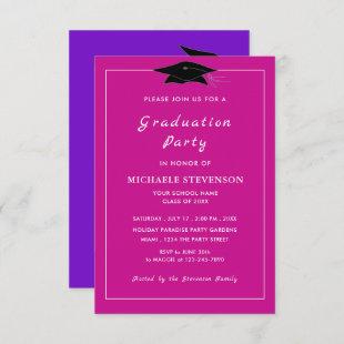 Your Colors and Font Modern Graduation Invitation
