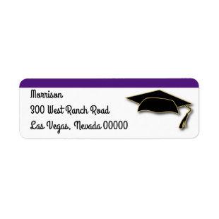 Your School Color Graduation Cap Monogram Label