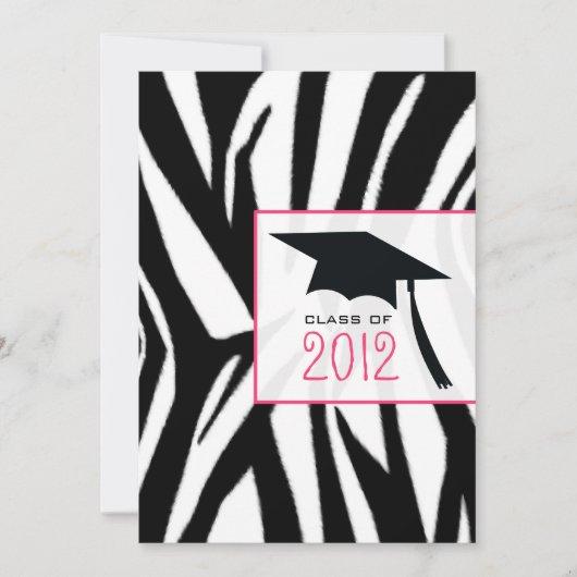 Zebra & Pink Class of 2012 Graduation Invitation
