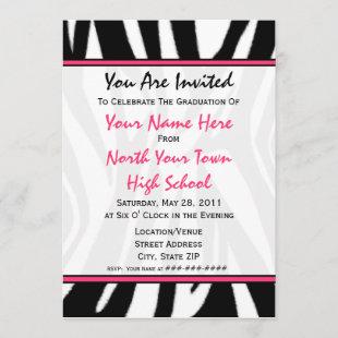 Zebra Print Fashion Graduation Invitation 2011