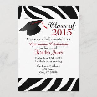 Zebra Print Graduation Invite