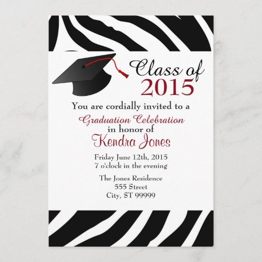 Zebra Print Graduation Invite