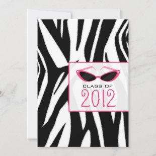 Zebra & Sunglasses 2012 Graduation Invitation